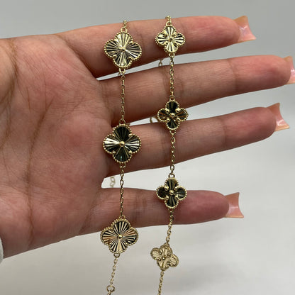 14k Gold Fancy Clover Bracelet (LRG)