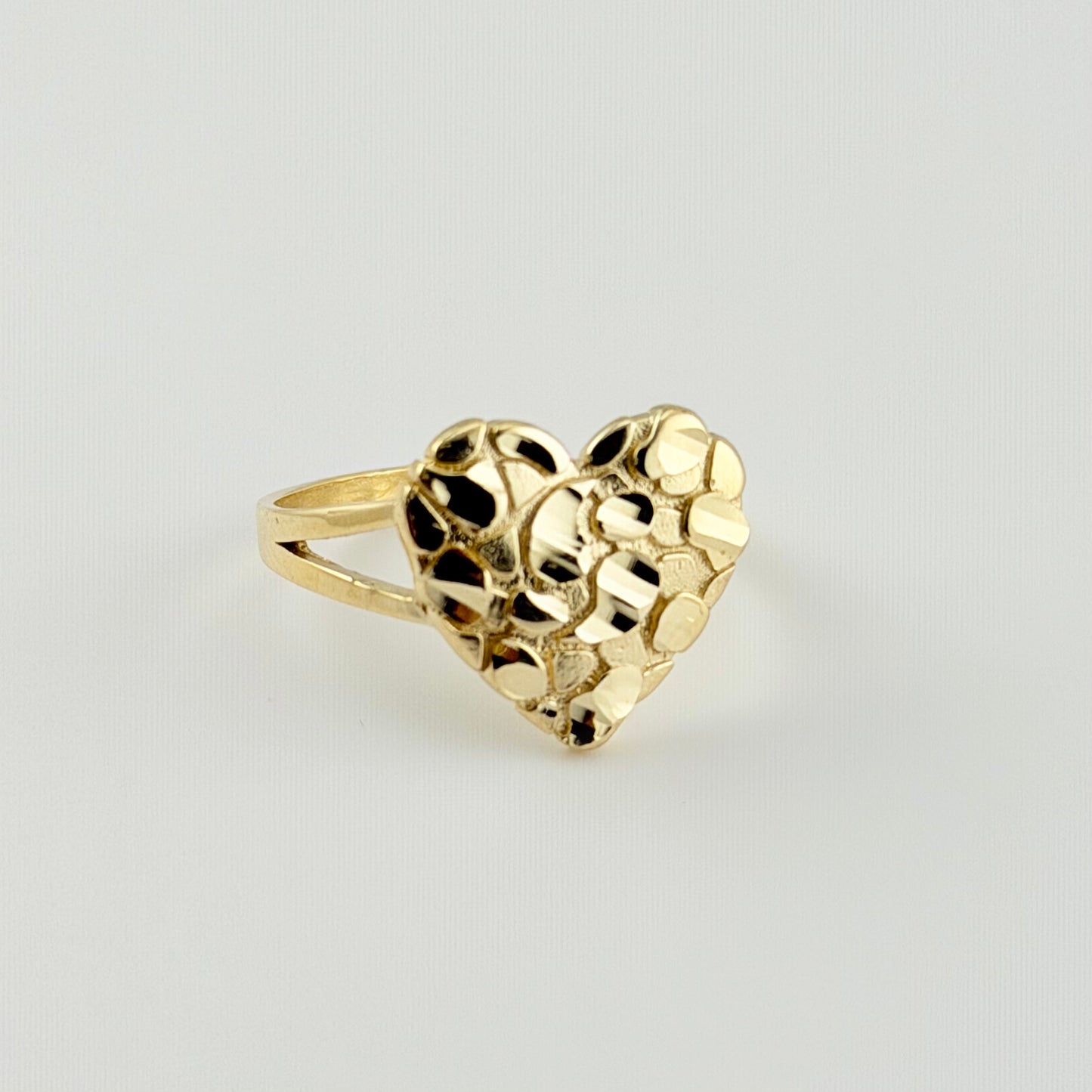 14K Gold Heart Nugget Ring (Large)