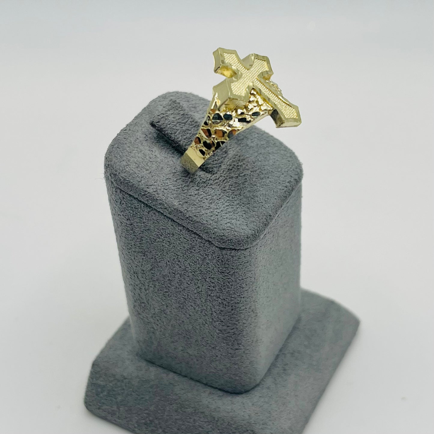 10k Gold Classic Legend Cross Nugget Ring