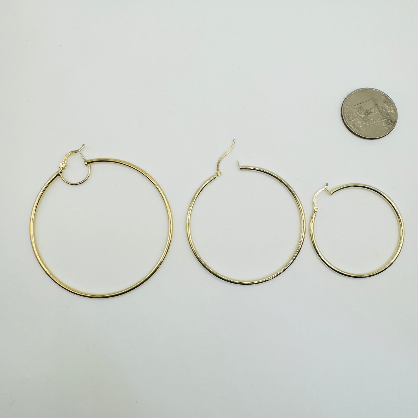 14k Gold Classic Hoops (Skinny style)