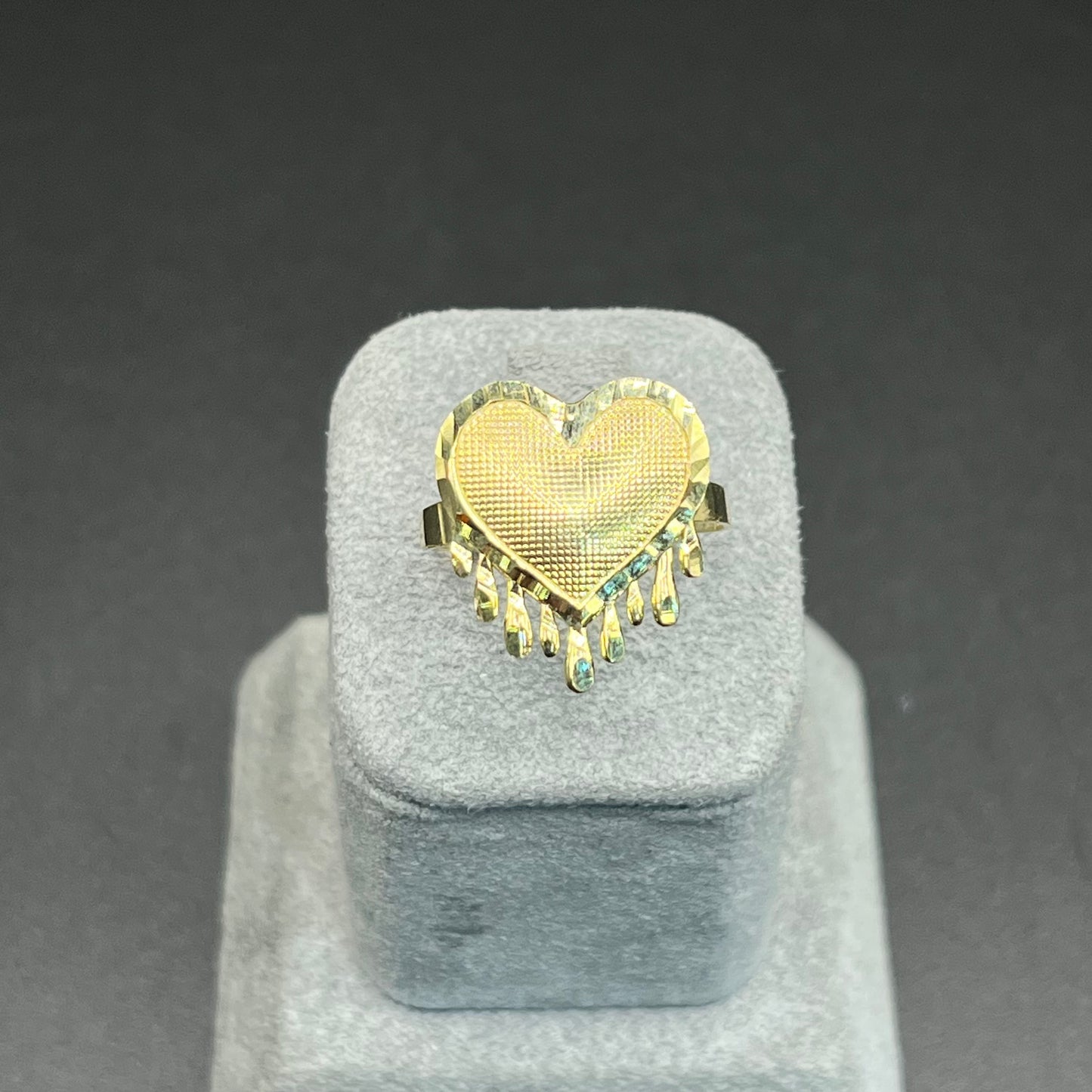 10k Gold Dripping Heart Ring