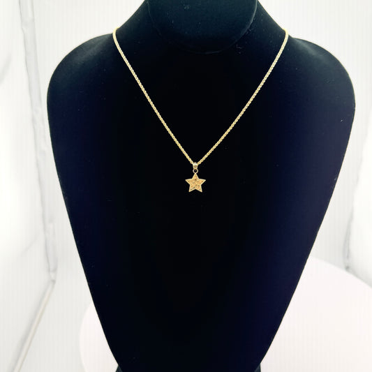 10K Gold Necklace Set - Small Nugget Star with Chain