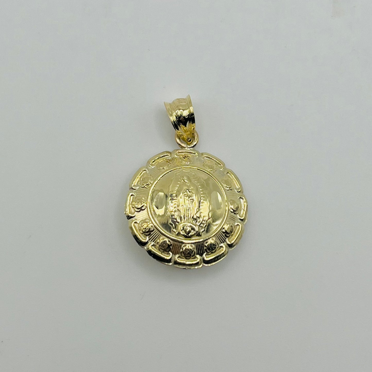 10k Gold Double Side Jesus and Virgin Mary Charm ( Small)