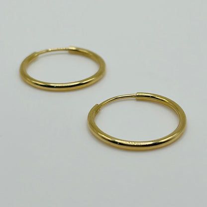 10K Gold Timeless 1" Dainty Hoops