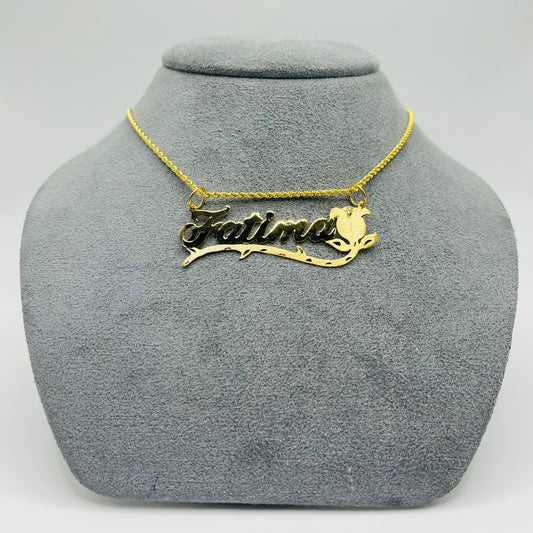 10K Gold Bed of Roses Custom Nameplate