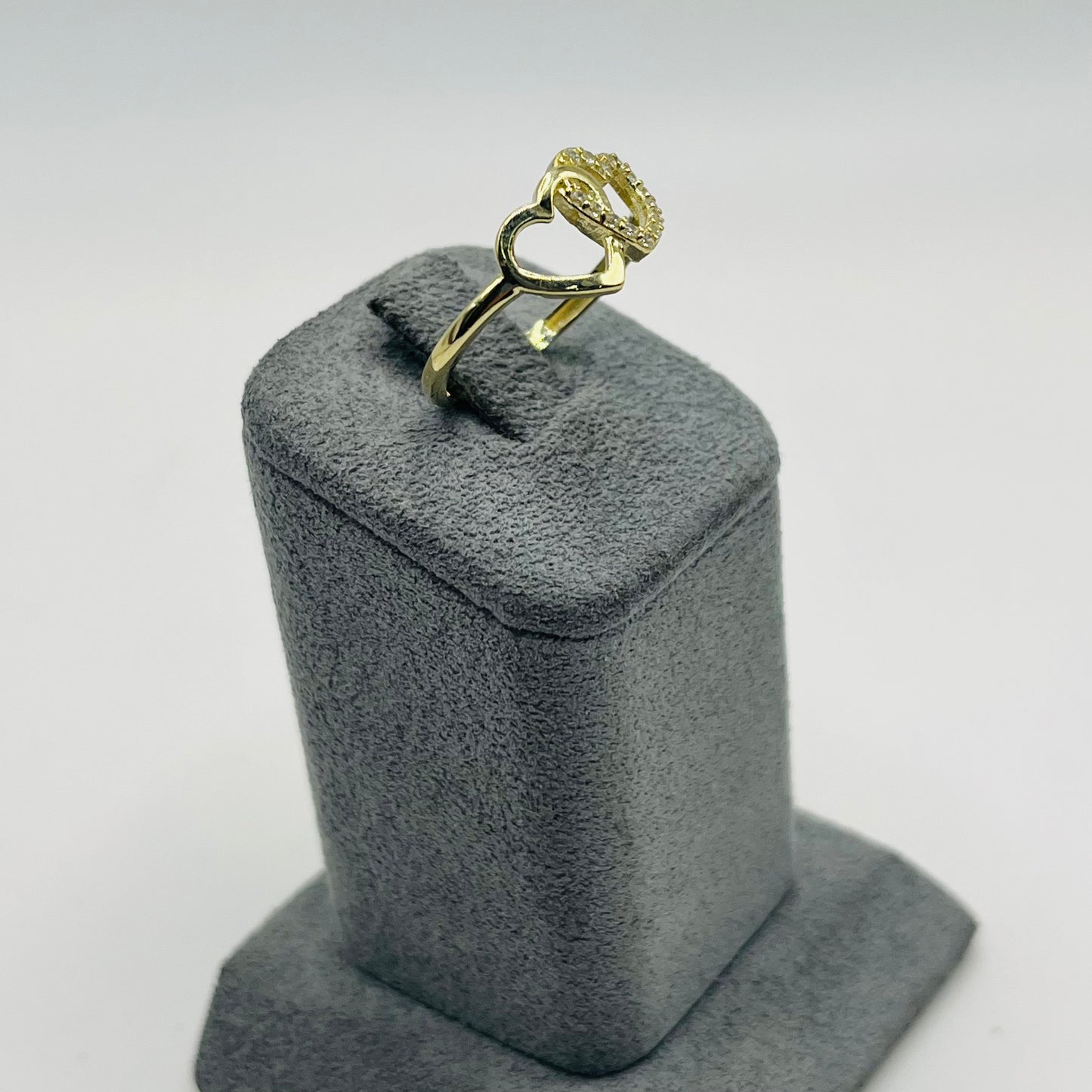 10k Gold Forever Twice Cz Heart Ring