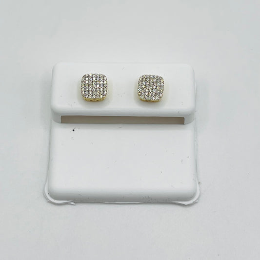 10k Gold Diamond CornerStone Earrings