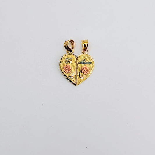10k Gold Shareable Te Amo Heart Charm (Extra small)