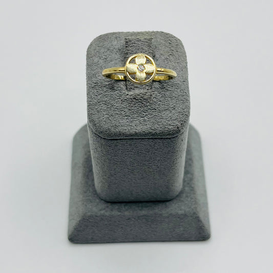 10K Gold Blossom CZ Accent Ring