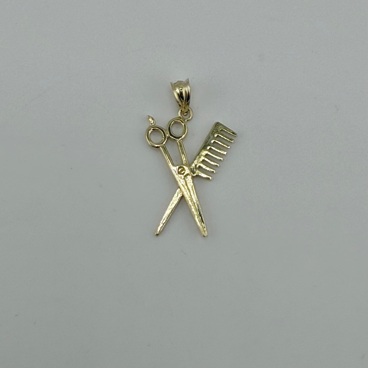 10k Gold Barber Comb & Scissors Charm