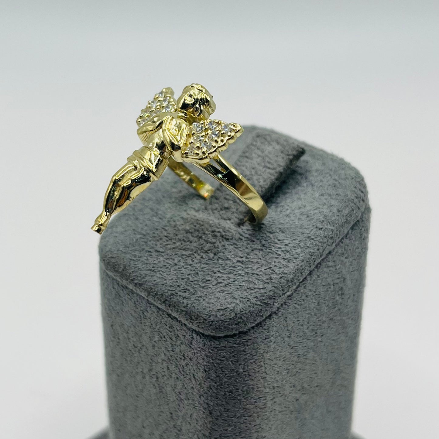 10k Gold Cz Holy Angel Ring