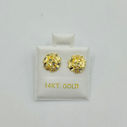 14K Round Nugget Earrings (XSmall)