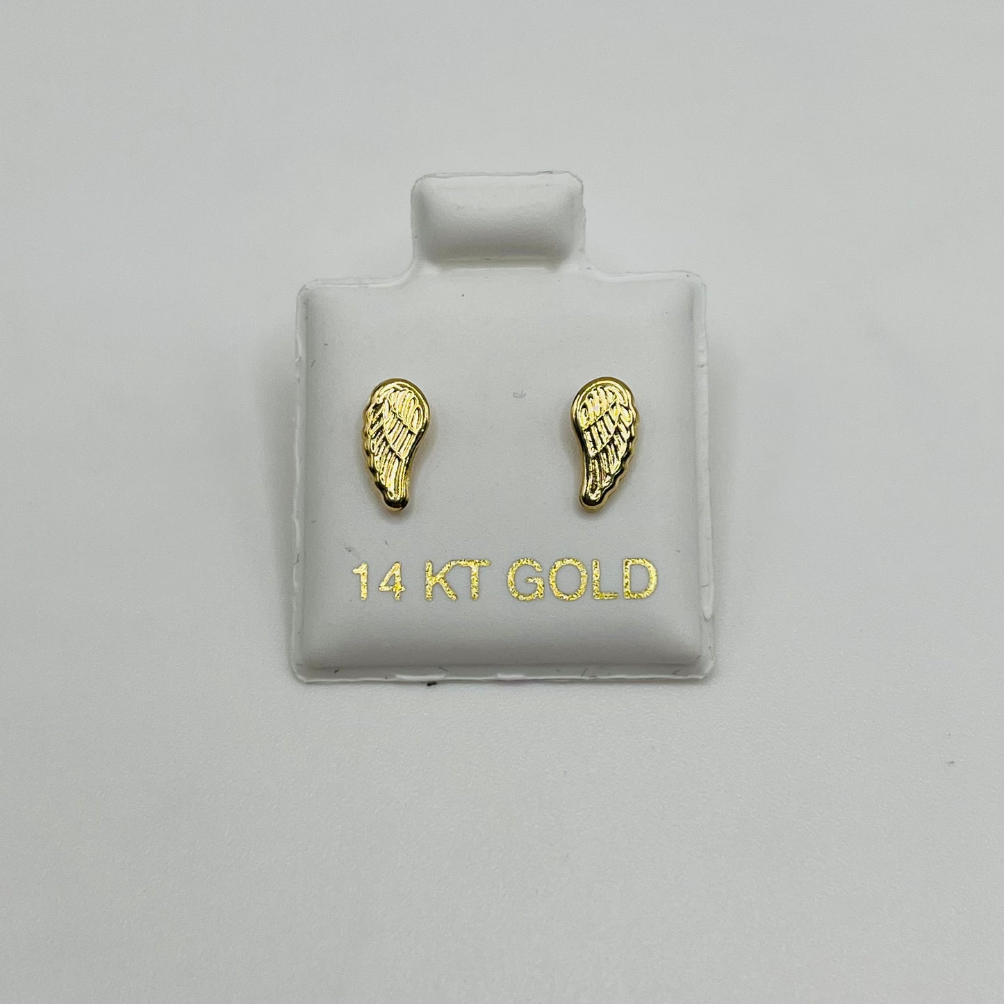 14k Gold Angel Wing Baby Earrings