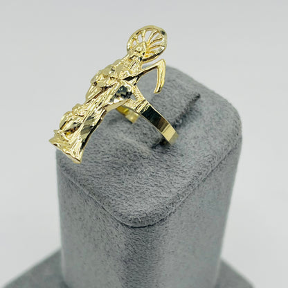 10k Gold Santa Muerte Ring