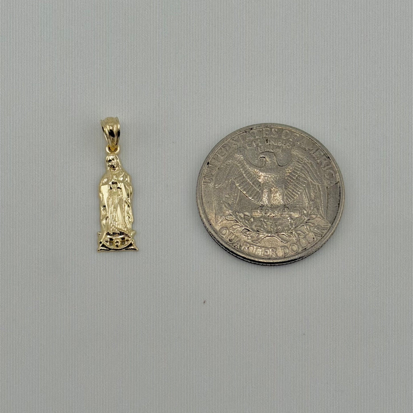 10K Gold Virgin Mary Outlined Charm