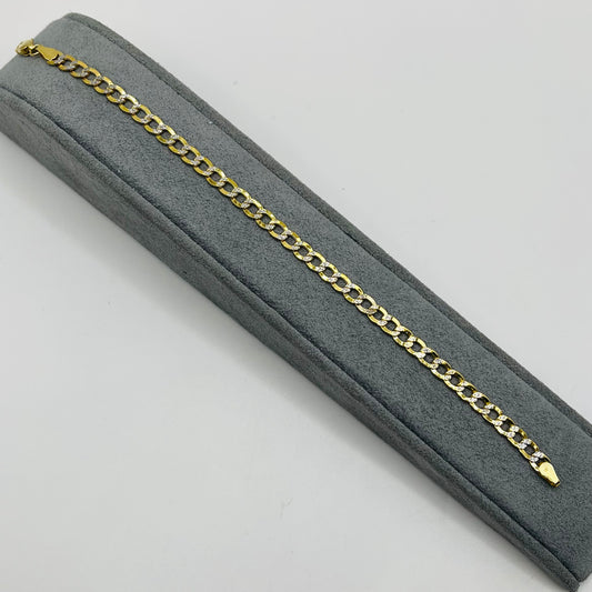 10k Gold Dc 4.5mm Cuban Bracelet