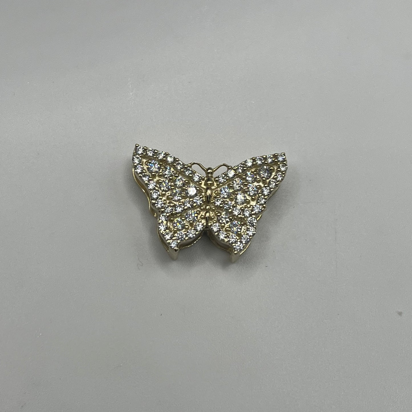10k Gold White CZ Butterfly RX Slider