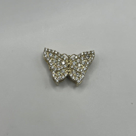 10k Gold White CZ Butterfly RX Slider