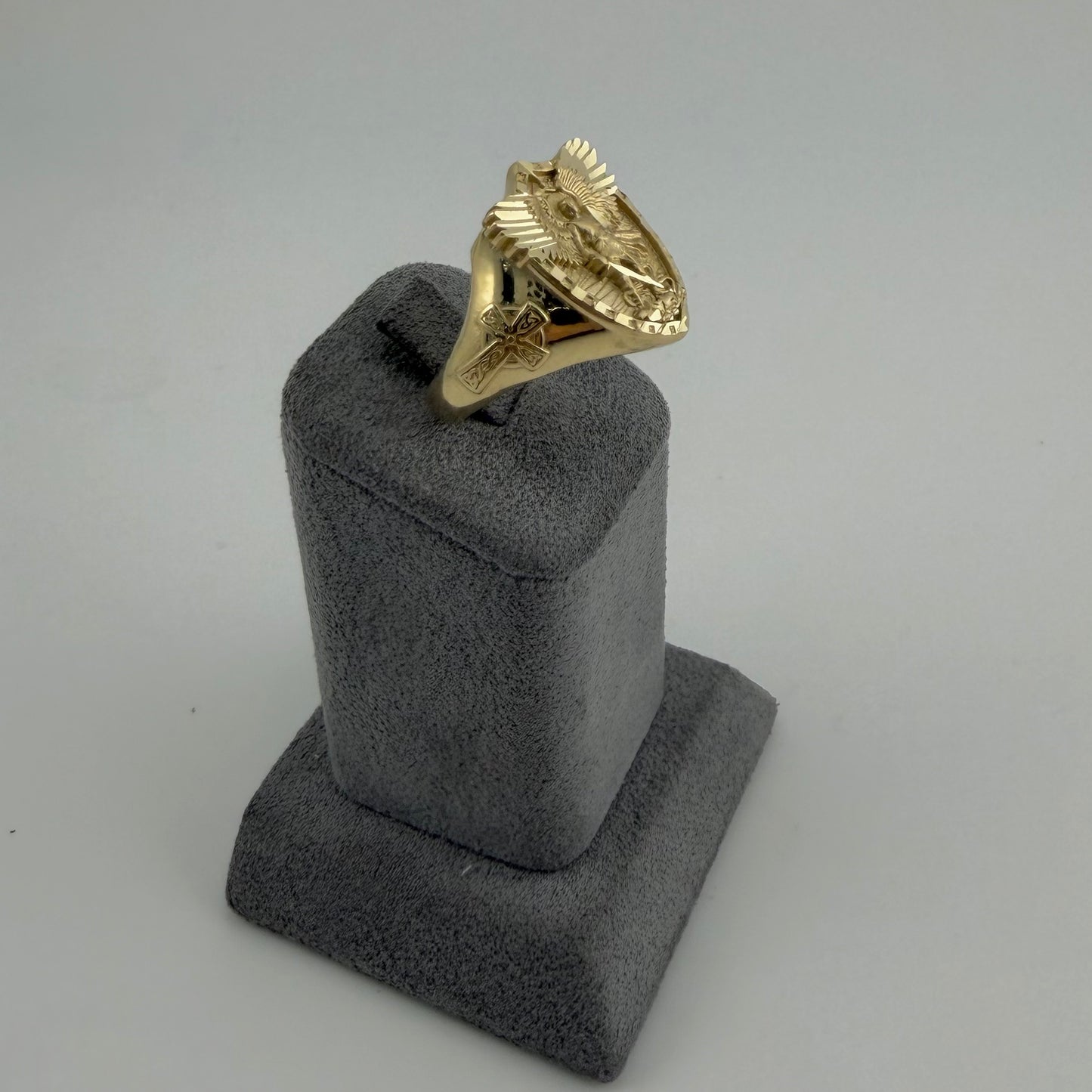 10k Gold Angel Shield Ring