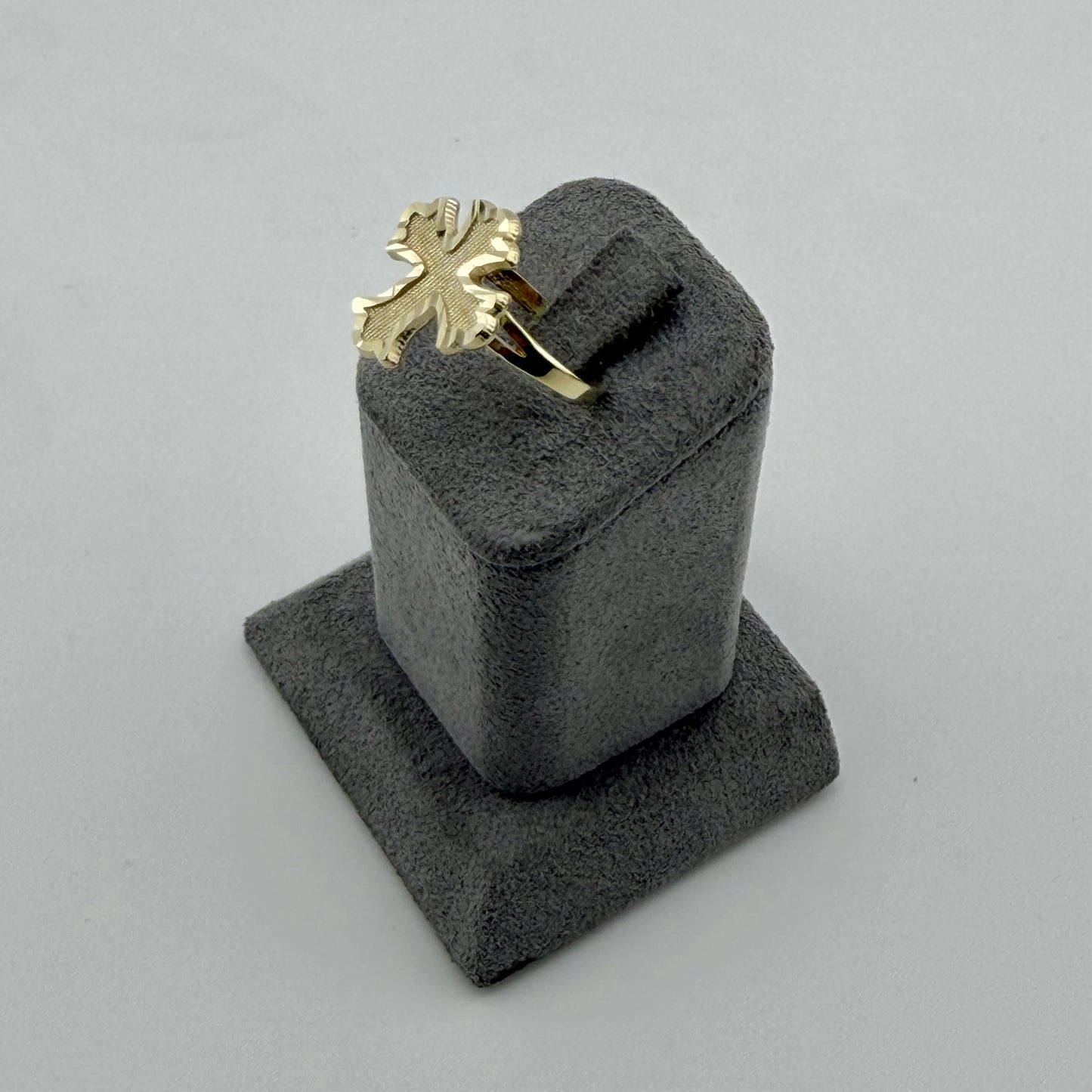 10k Gold Plain Band Roman Cross Ring