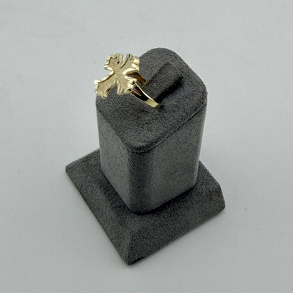 10k Gold Plain Band Roman Cross Ring
