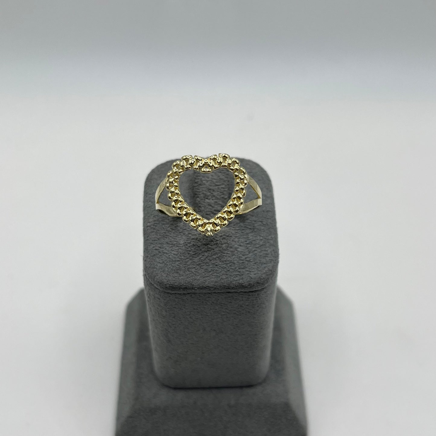 10k Gold Rounded Rx Open Heart Ring
