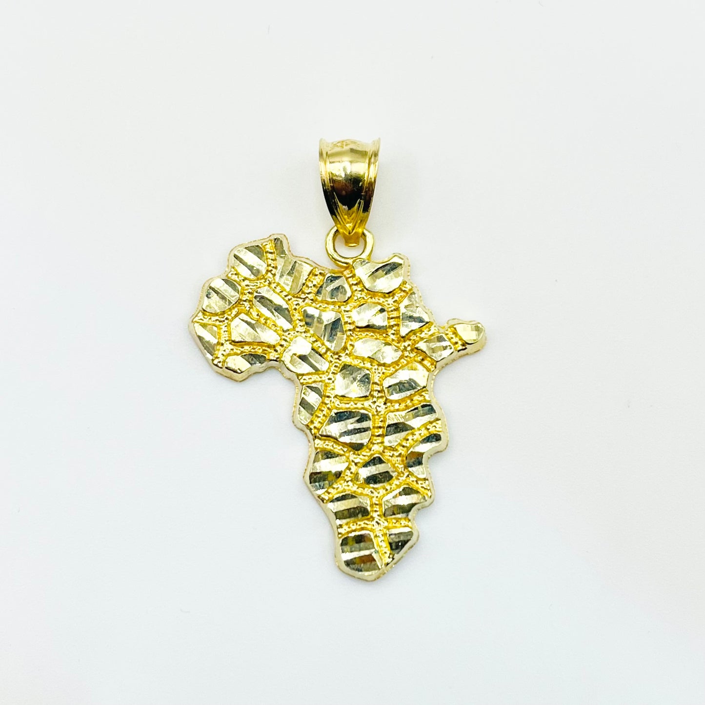 10K Gold Nugget Africa Charm