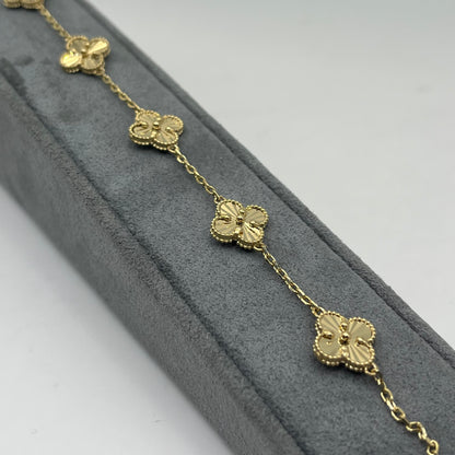 14k Gold Fancy Clover Bracelet (SmL)