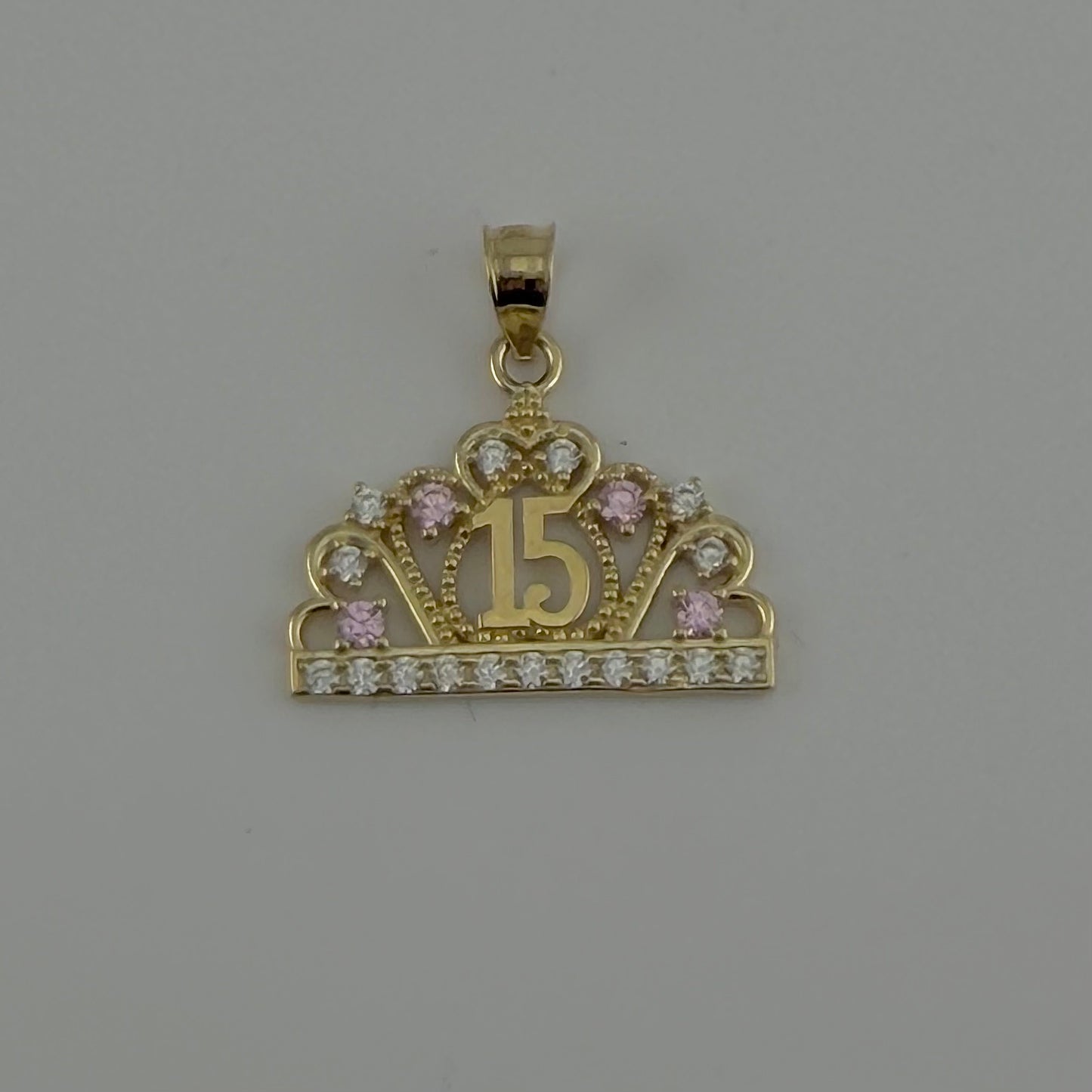 10k Gold Quince Pink Cz Glow Charm