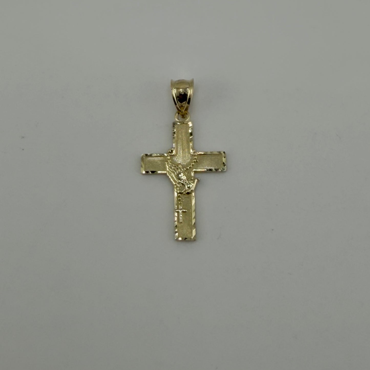 10k Gold Rosary Design Cross Charm (M)