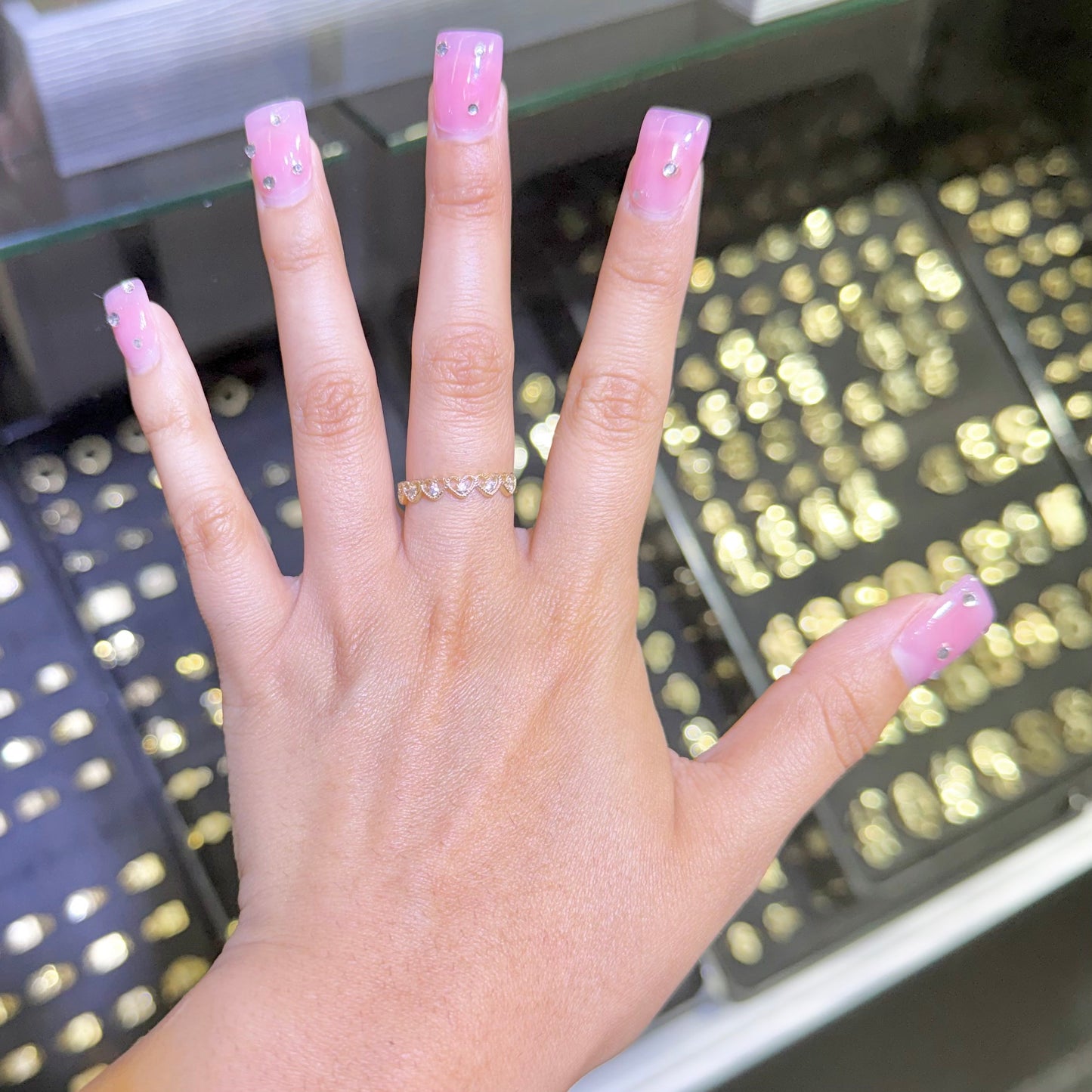 10k Gold Heart cz Band Ring