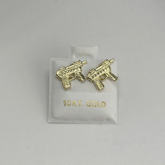 10k Gold Mini Gun Earrings