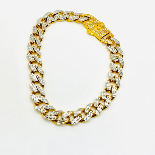 10K Gold 8.5mm Miami Cuban Monaco Bracelet