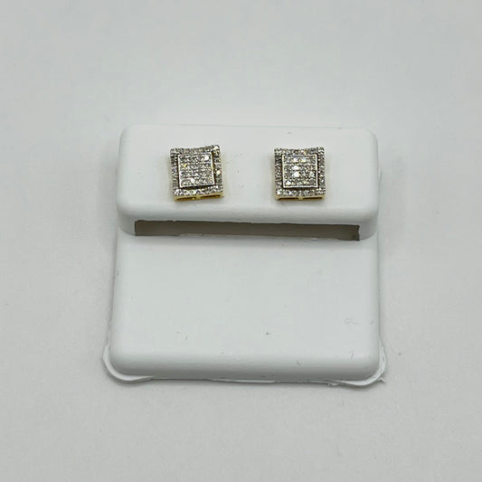 10k Gold Diamond Double Lined Earrings (S)