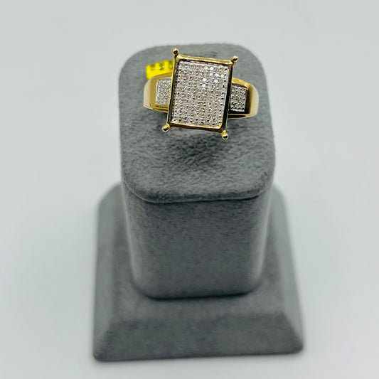 10k Gold Natural Diamond Portrait Ring