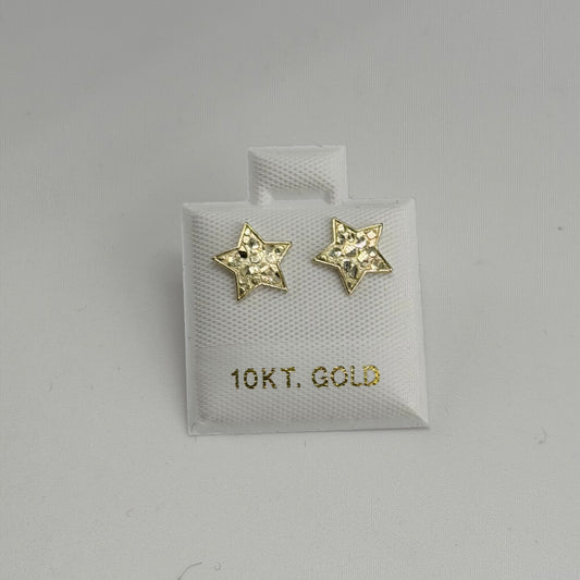 10k Gold Mini Star Nugget Earrings