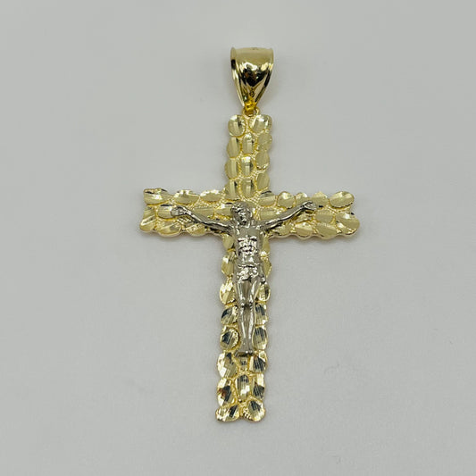 10k Gold Two- tone Sancta Nugget Pendant