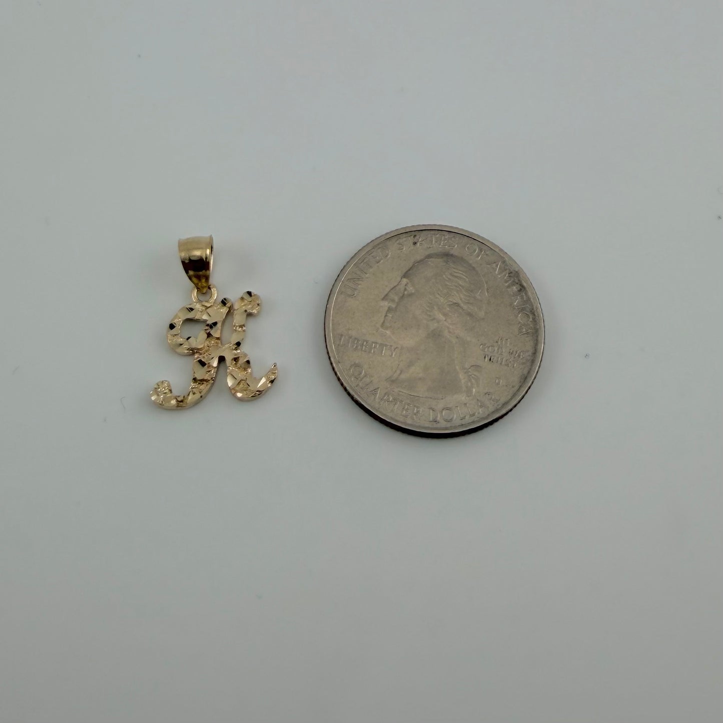 10k Gold Nugget Initial Charm (S)