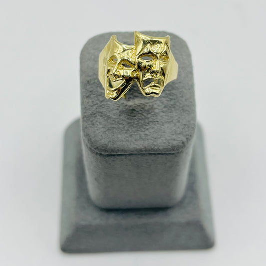 10K Gold Smile Now Cry Later Ring (L)