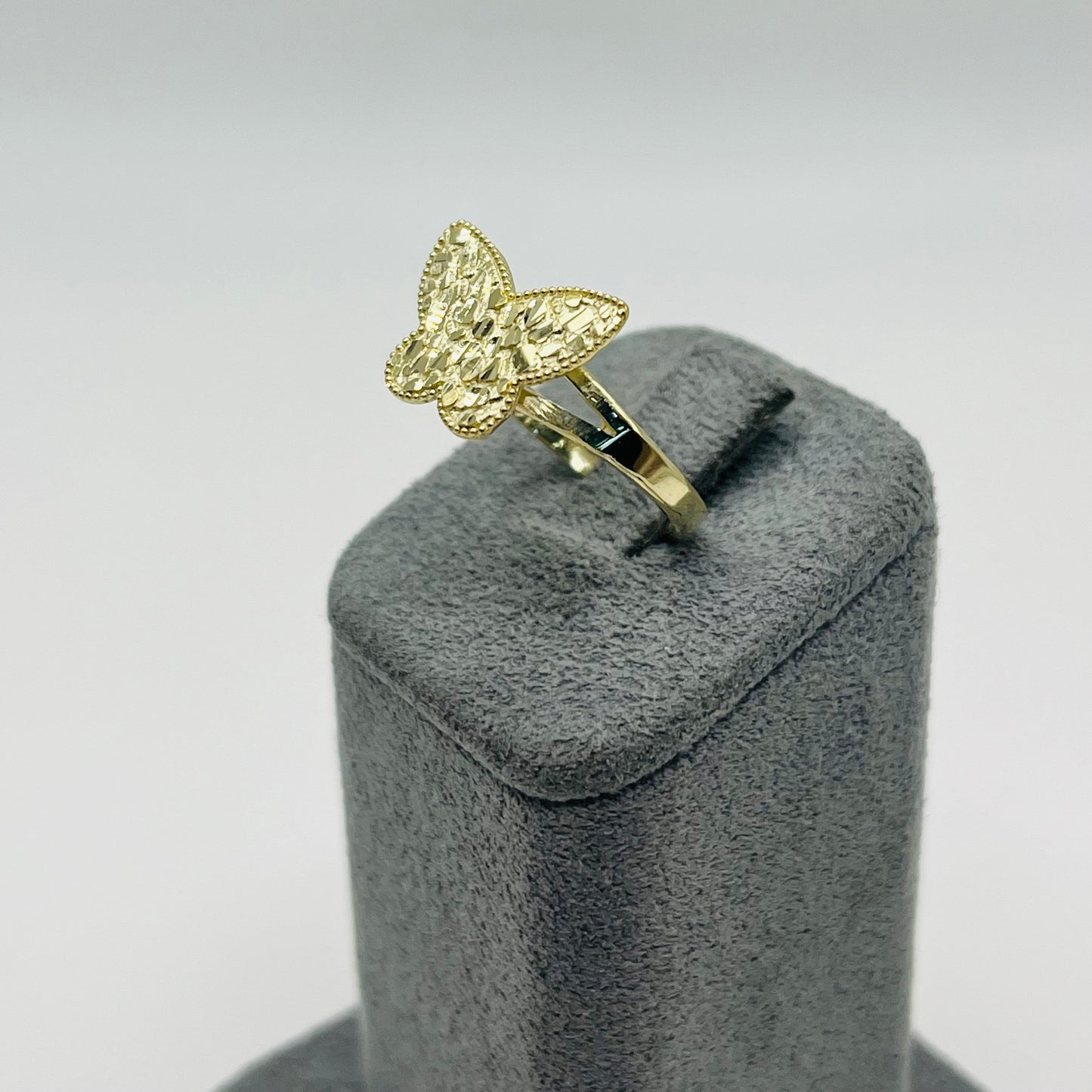 10K Gold Butterfly Nugget Ring | Face Size: Small