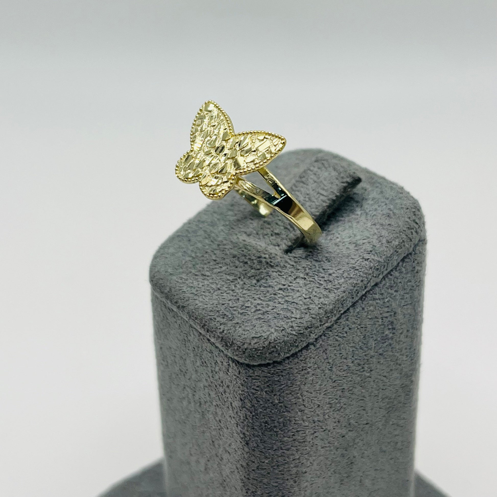 10K Gold Butterfly Nugget Ring | Face Size: Small