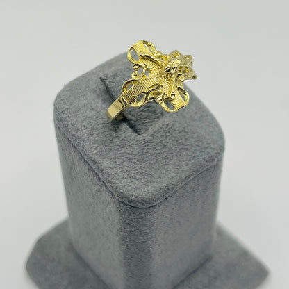 10k Gold Fancy Sideways Cross Ring