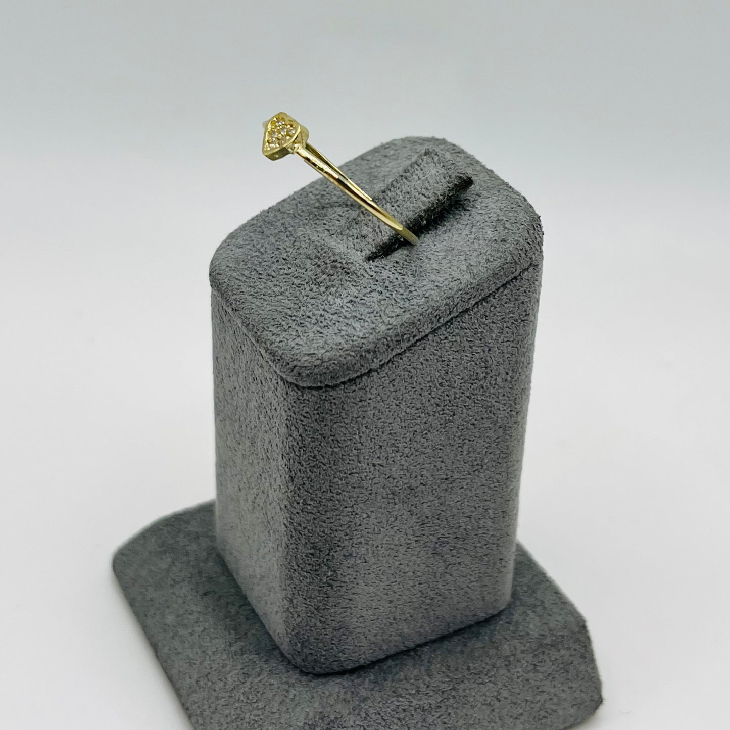 10K Gold Micro CZ Heart Ring