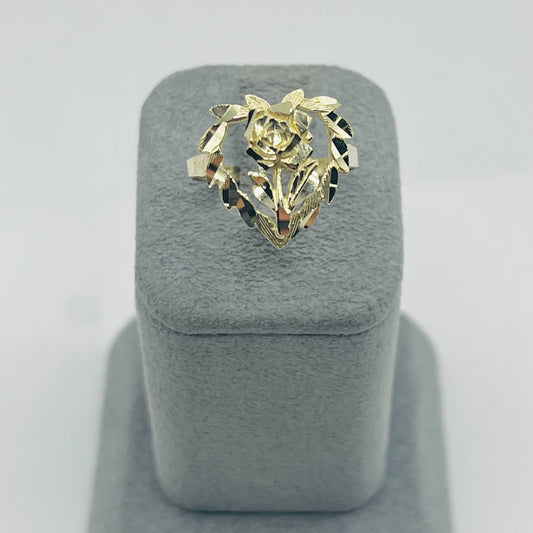 10k Gold Rose Heart Ring