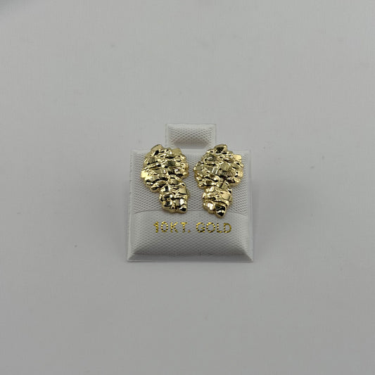 10k Gold Domed Nugget Earrings (S)
