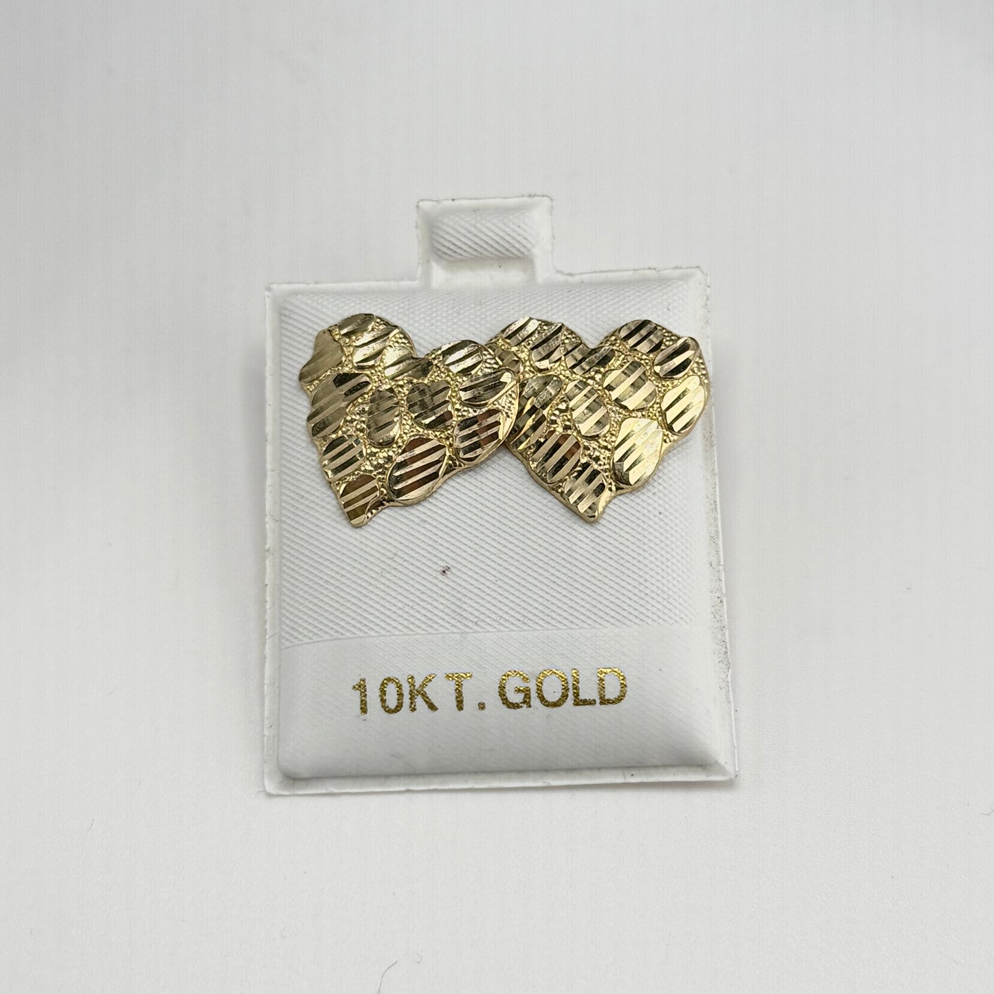 10k Gold Heart Nugget Earrings (18mm)