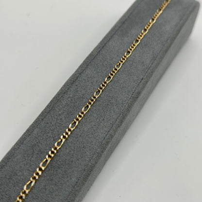 10k Gold Dc 3mm Figaro Anklet