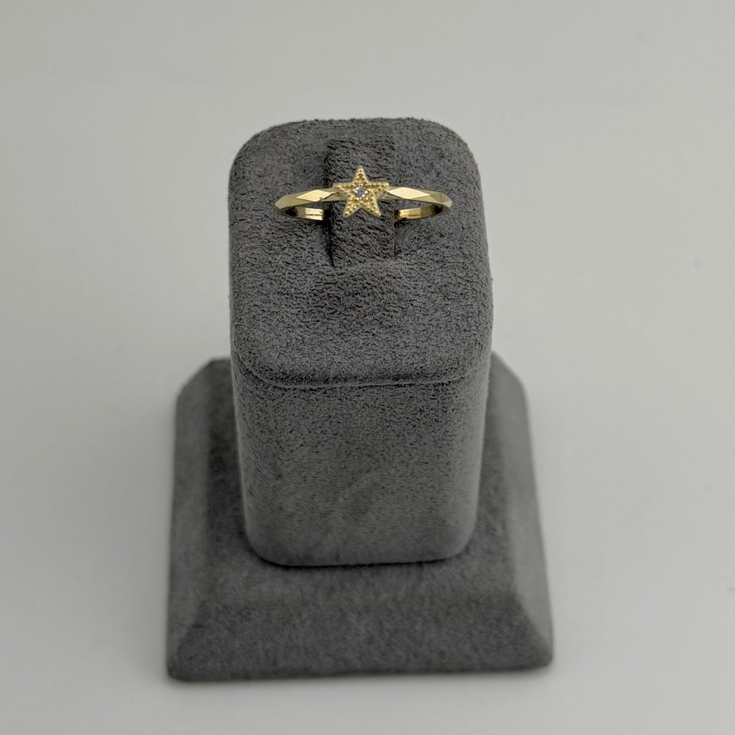 10k Gold Cz Dainty Star Ring
