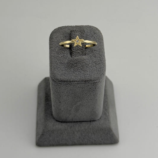 10k Gold Cz Dainty Star Ring