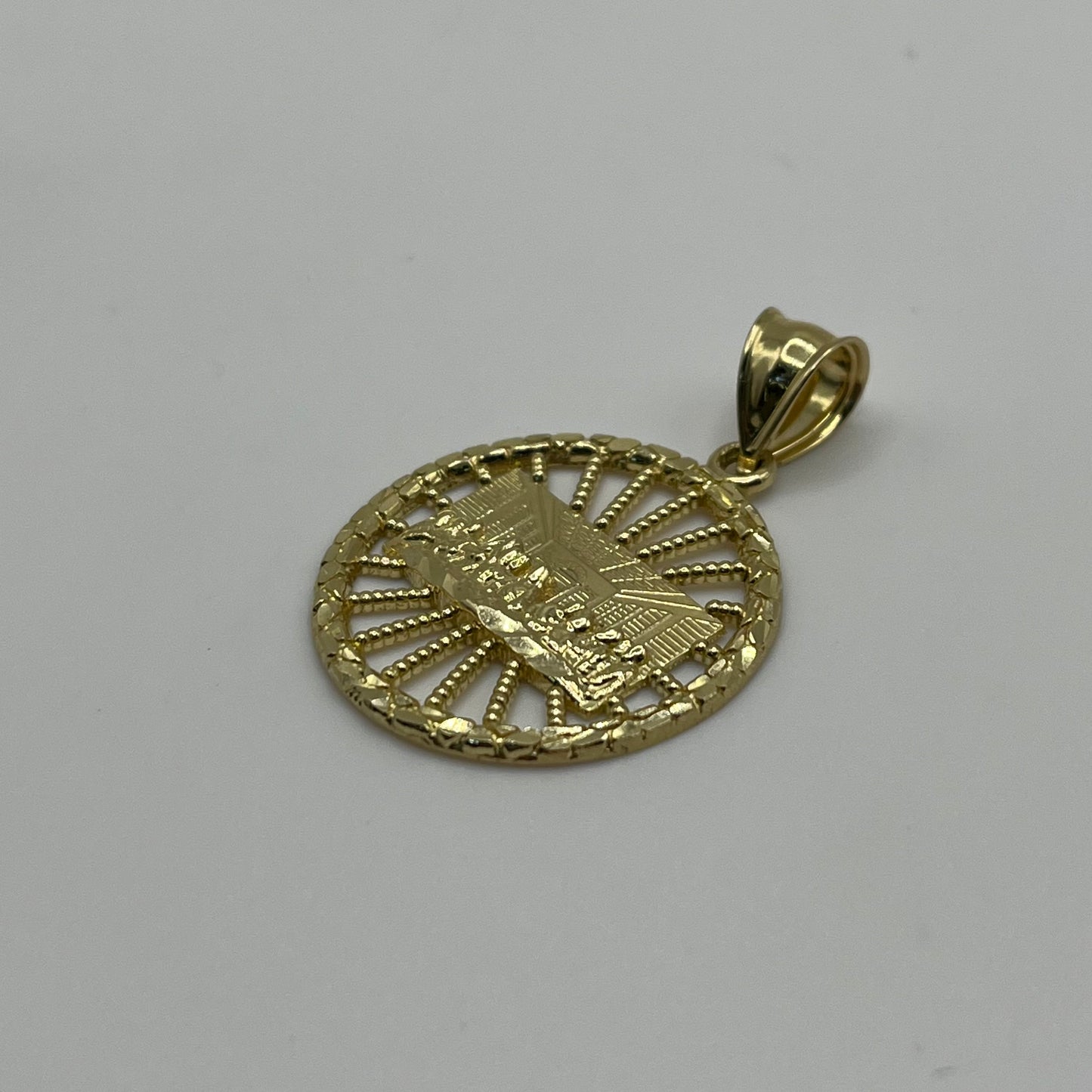 10K Gold Last Supper Pendant Nugget Border (See through style)